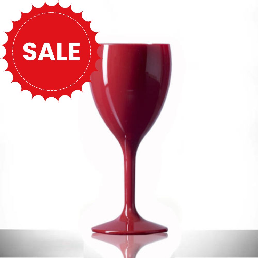 Red in Colour Wine Glasses Made From Polycarboante Plastic